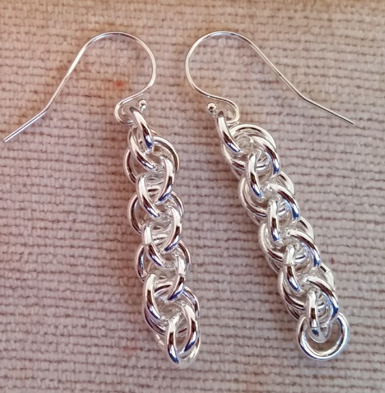 JPL Chain Maille Silver Earrings